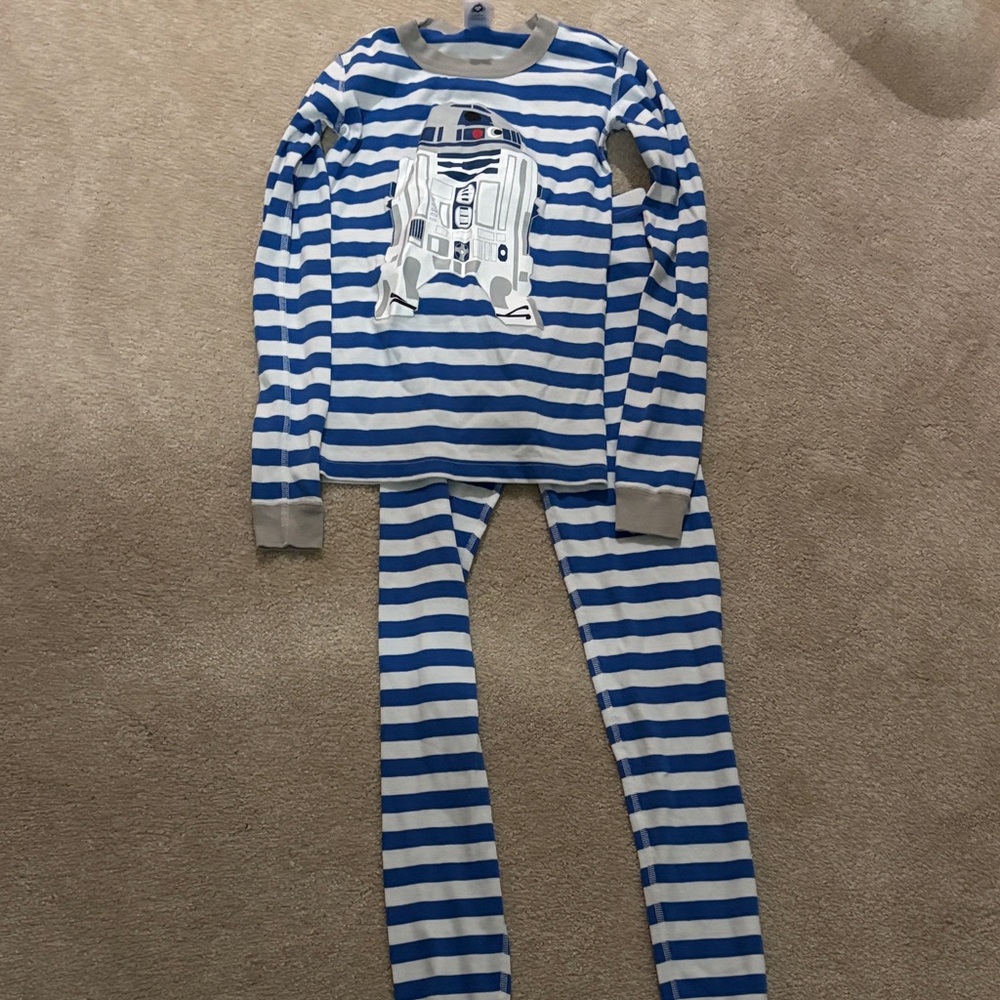 Hanna Andersson Blue and White R2-D2 Pajama Set
